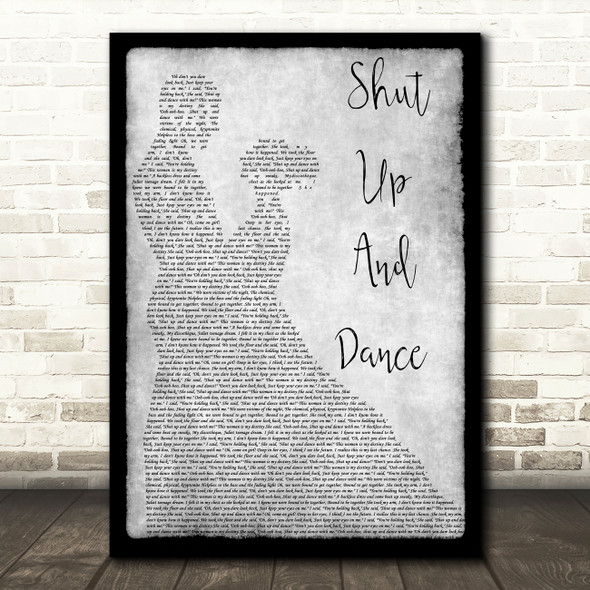 Walk The Moon Shut Up And Dance Grey Song Lyric Man Lady Dancing Quote Print