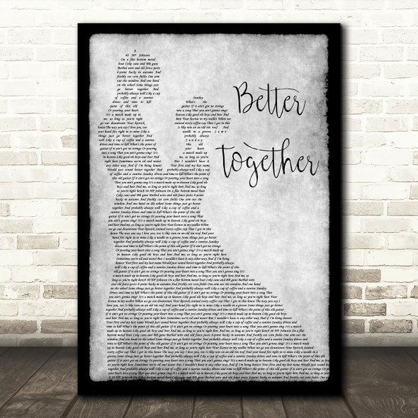 Luke Combs Better Together Grey Man Lady Dancing Song Lyric Music Art Print