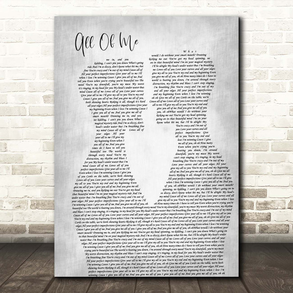 John Legend All Of Me Two Men Gay Couple Wedding Grey Song Lyric Print