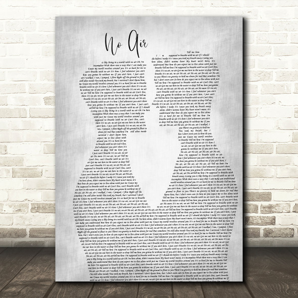 Jordin Sparks & Chris Brown No Air Two Men Gay Couple Wedding Grey Song Lyric Music Art Print