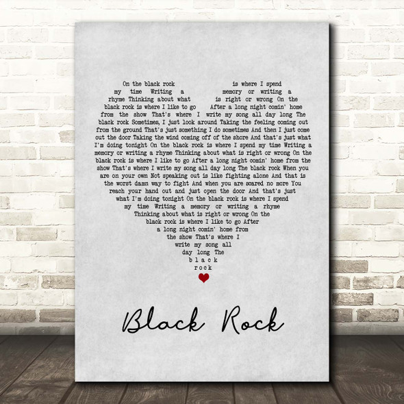 O.A.R. Black Rock Grey Heart Song Lyric Print