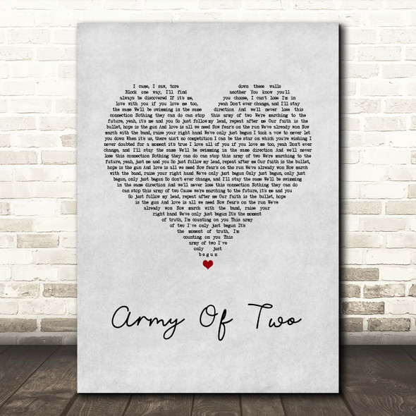 Olly Murs Army Of Two Grey Heart Song Lyric Print