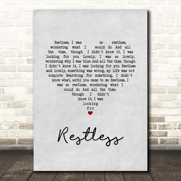 Sonny Burgess Restless Grey Heart Song Lyric Print