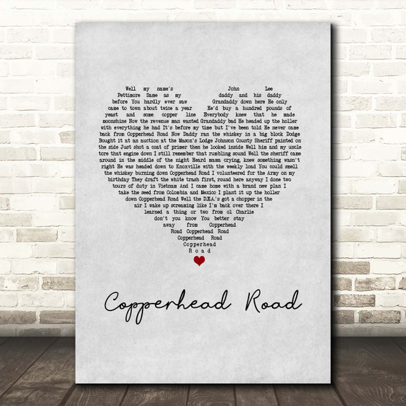 Steve Earle Copperhead Road Grey Heart Song Lyric Print