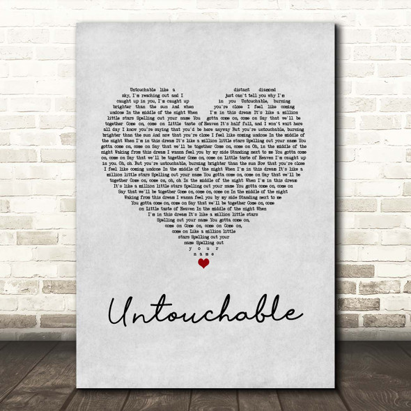 Taylor Swift Untouchable Grey Heart Song Lyric Print