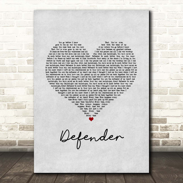 UPPERROOM Defender Grey Heart Song Lyric Print