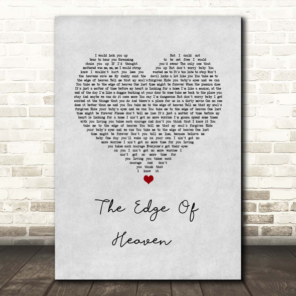 Wham! The Edge Of Heaven Grey Heart Song Lyric Print
