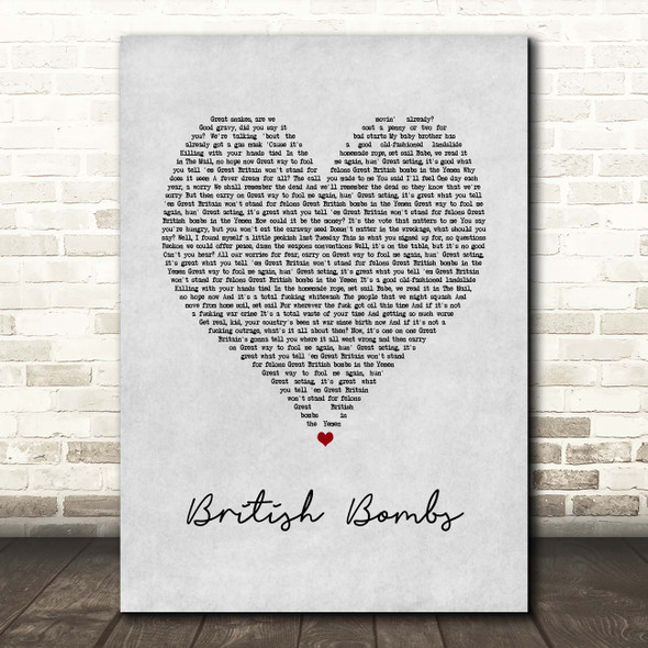 Declan McKenna British Bombs Grey Heart Song Lyric Print