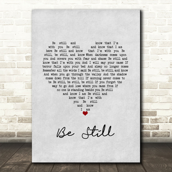 The Fray Be Still Grey Heart Song Lyric Wall Art Print