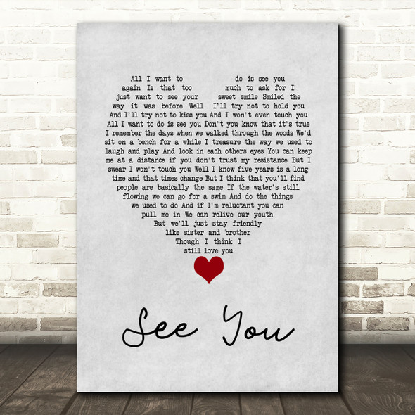 Depeche Mode See You Grey Heart Song Lyric Wall Art Print