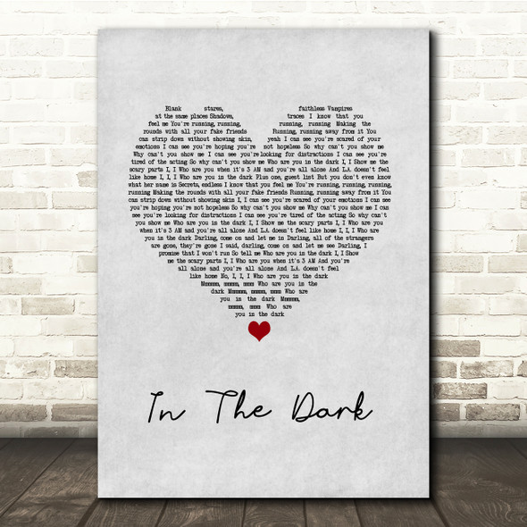 Camila Cabello In The Dark Grey Heart Song Lyric Quote Music Print