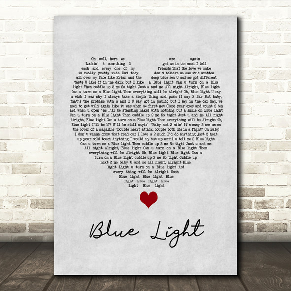 Prince And The New Power Generation Blue Light Grey Heart Song Lyric Quote Music Print