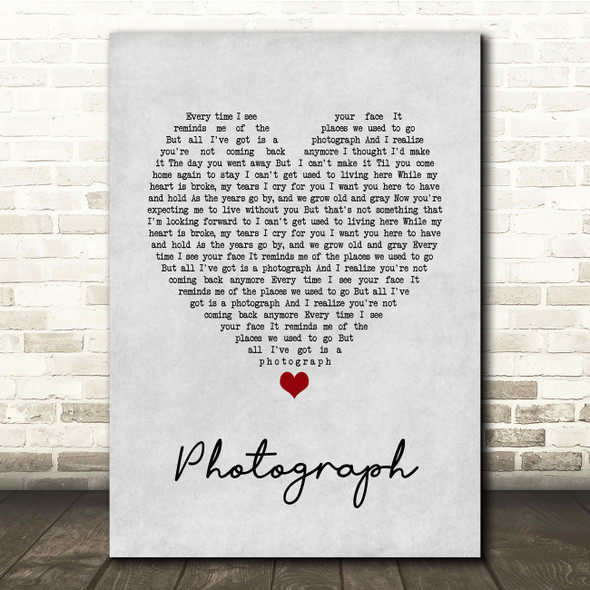 Ringo Starr Photograph Grey Heart Song Lyric Quote Music Print