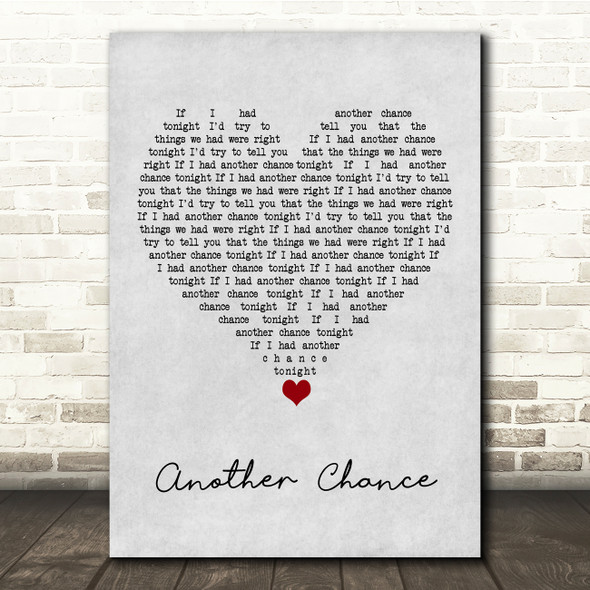 Roger Sanchez Another Chance Grey Heart Song Lyric Quote Music Print
