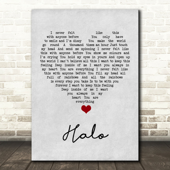 The Cure Halo Grey Heart Song Lyric Quote Music Print