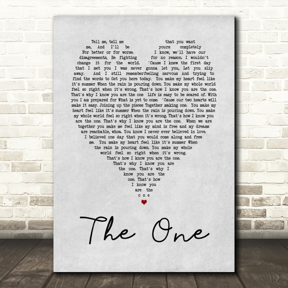 The One Kodaline Grey Heart Song Lyric Quote Print