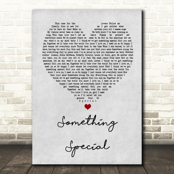 Usher Something Special Grey Heart Song Lyric Quote Print