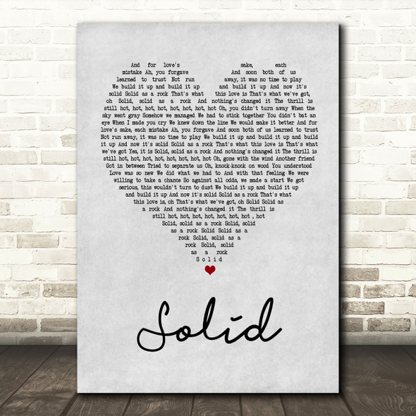 Ashford & Simpson Solid Grey Heart Quote Song Lyric Print
