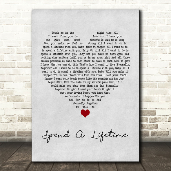Jamiroquai Spend A Lifetime Grey Heart Quote Song Lyric Print