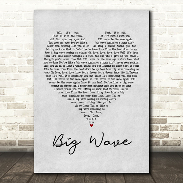 Donavon Frankenreiter Big Wave Grey Heart Song Lyric Print