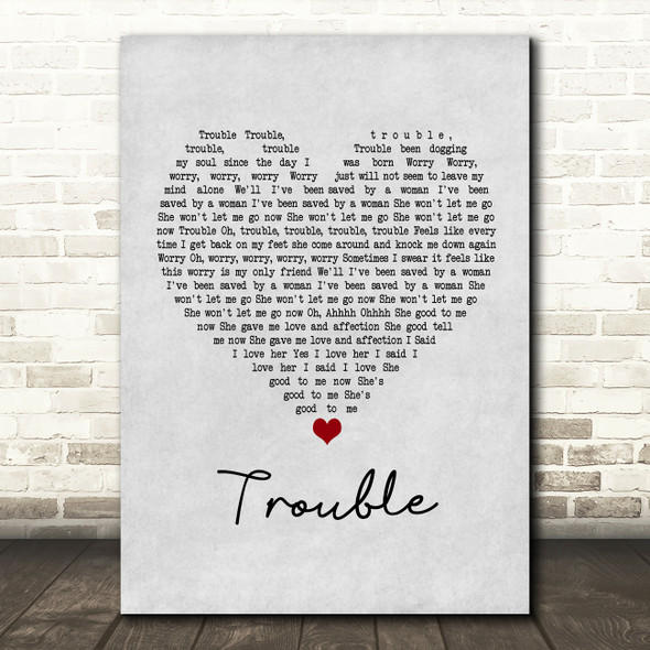 Ray LaMontagne Trouble Grey Heart Song Lyric Print