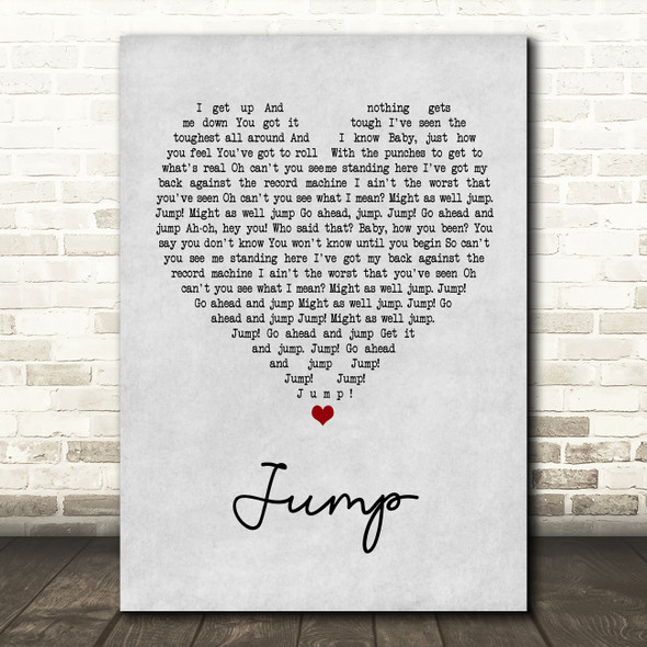 Van Halen Jump Grey Heart Song Lyric Print
