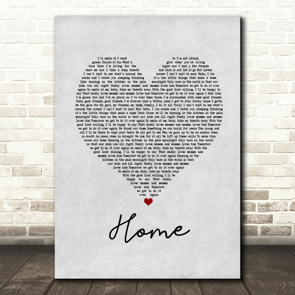 Blue October Home Grey Heart Song Lyric Print