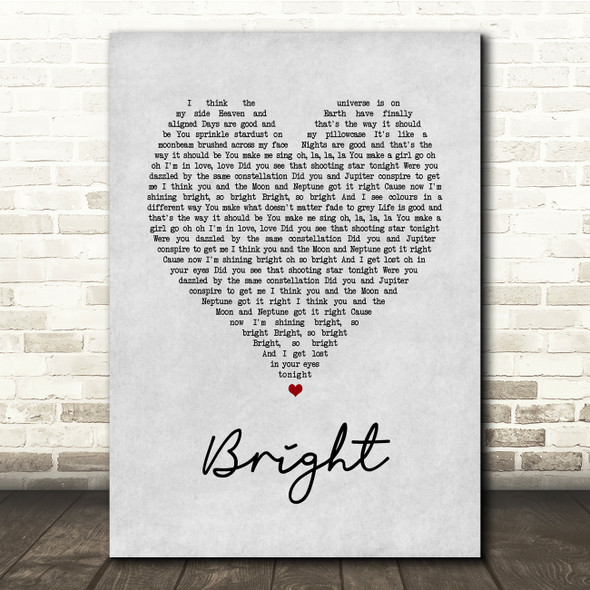 Echosmith Bright Grey Heart Song Lyric Print
