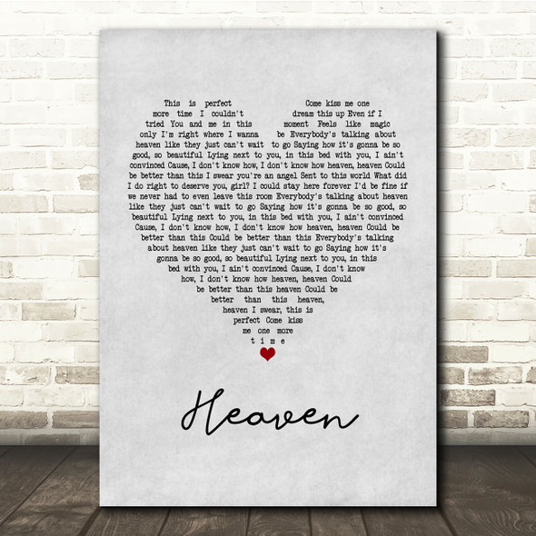 Kane Brown Heaven Grey Heart Song Lyric Print