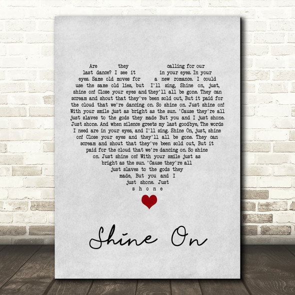James Blunt Shine On Grey Heart Song Lyric Print