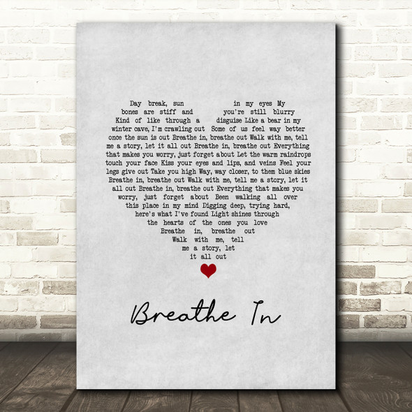 Daddy Was A Milkman Breathe In Grey Heart Song Lyric Music Art Print