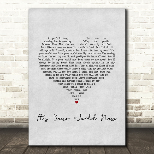 Eagles It's Your World Now Grey Heart Song Lyric Music Art Print