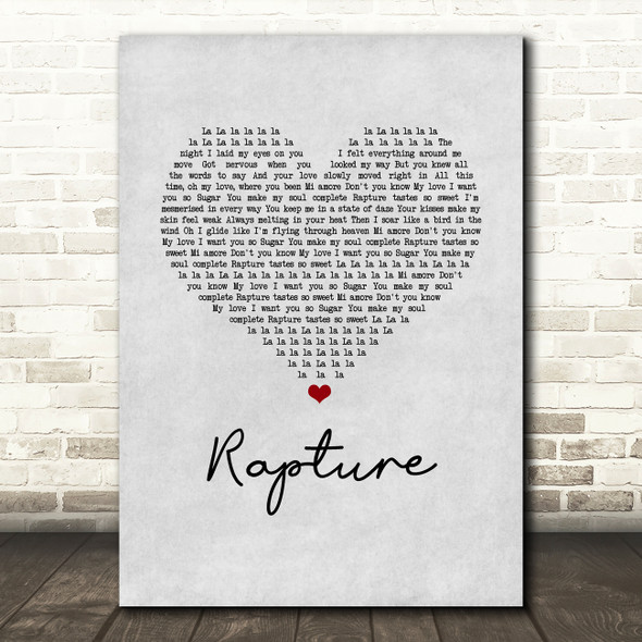 iiO Rapture Grey Heart Song Lyric Music Art Print