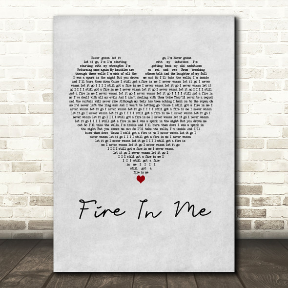 John Newman Fire In Me Grey Heart Song Lyric Music Art Print