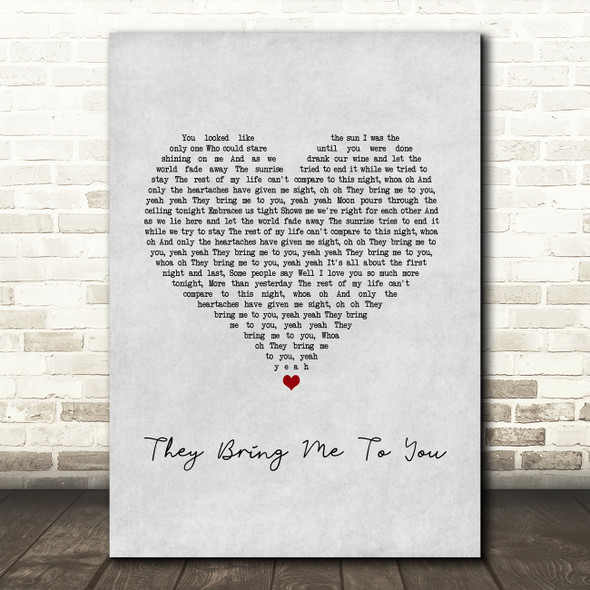 Joshua Radin They Bring Me To You Grey Heart Song Lyric Music Art Print