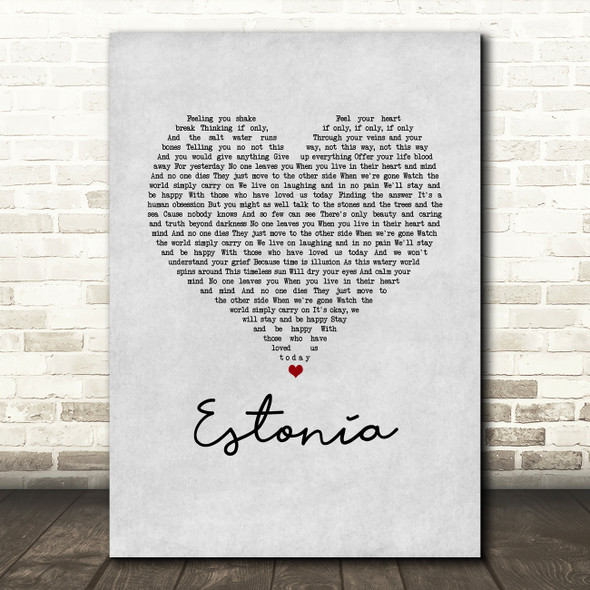 Marillion Estonia Grey Heart Song Lyric Music Art Print