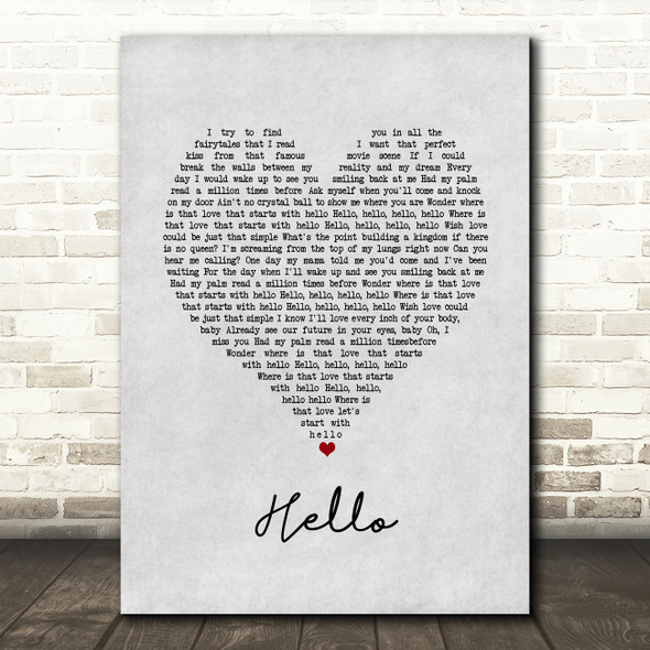 Mohombi Hello Grey Heart Song Lyric Music Art Print