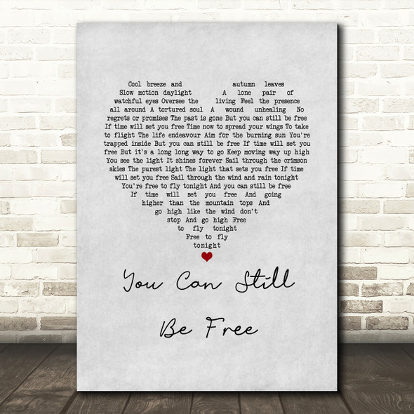 Savage Garden You Can Still Be Free Grey Heart Song Lyric Music Art Print