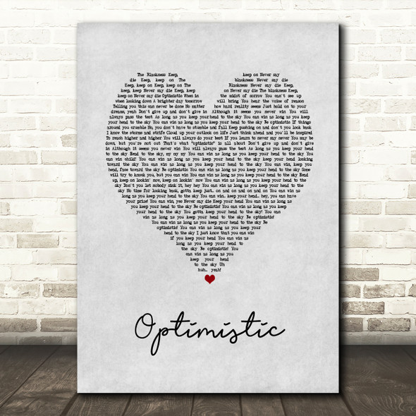 Sounds Of Blackness Optimistic Grey Heart Song Lyric Music Art Print