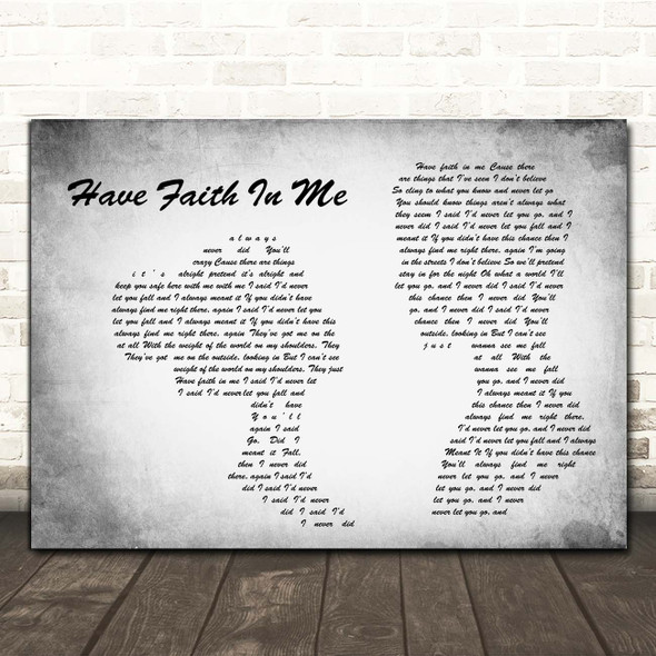A Day To Remember Have Faith In Me Man Lady Couple Grey Song Lyric Print