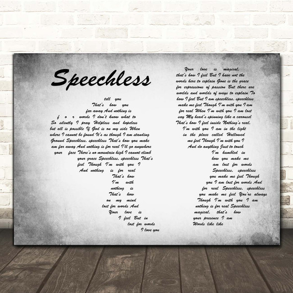 Michael Jackson Speechless Man Lady Couple Grey Song Lyric Print