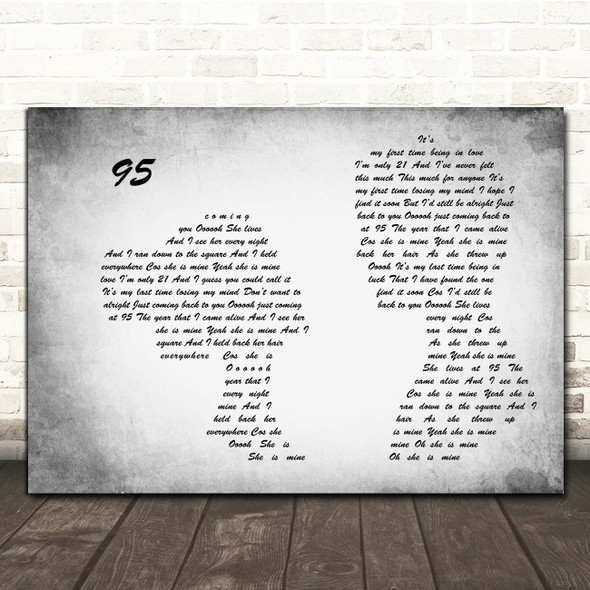 Picture This 95 Man Lady Couple Grey Song Lyric Print