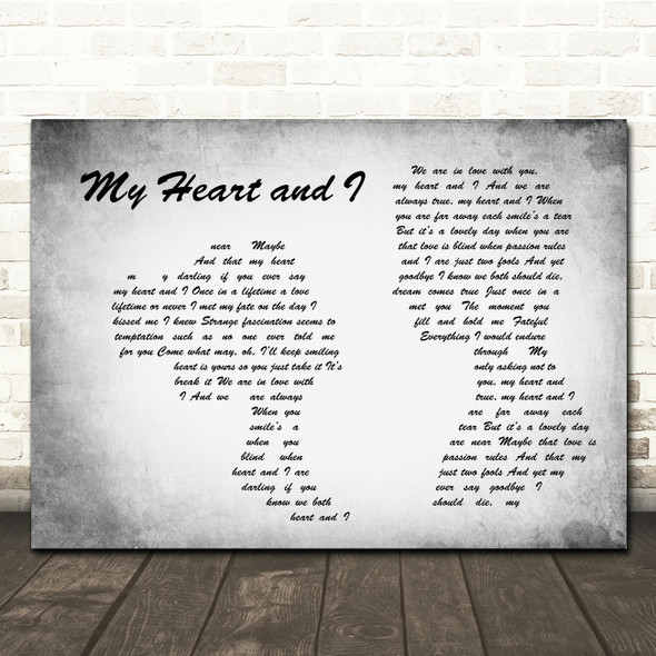 Richard Tauber My Heart and I Man Lady Couple Grey Song Lyric Wall Art Print
