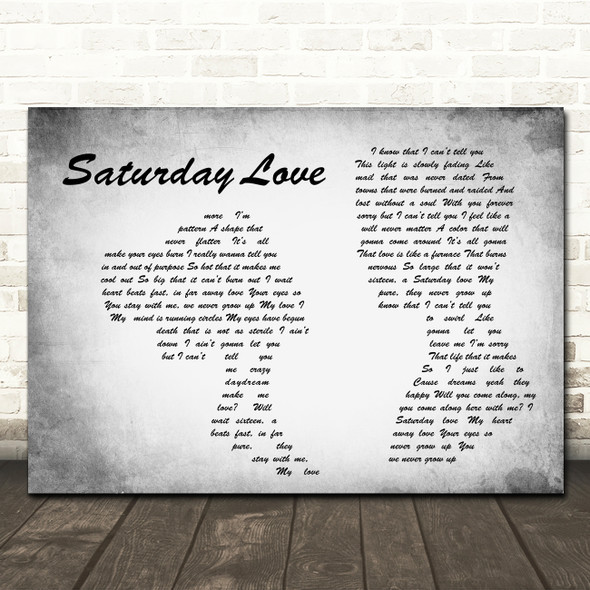 Angels & Airwaves Saturday Love Man Lady Couple Grey Song Lyric Quote Music Print