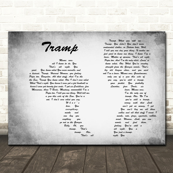 Otis Redding Tramp Man Lady Couple Grey Song Lyric Quote Music Print
