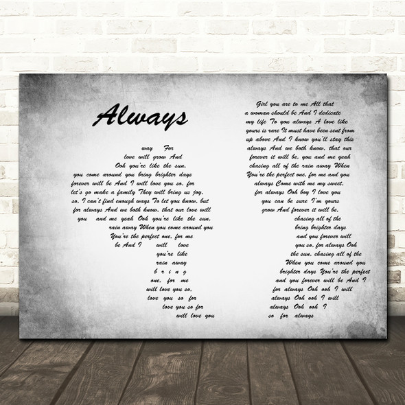 Atlantic Starr Always Man Lady Couple Grey Song Lyric Quote Print