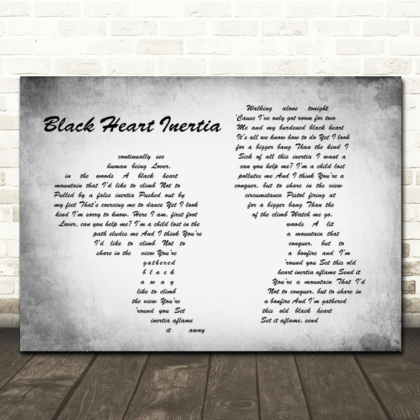 Incubus Black Heart Inertia Man Lady Couple Grey Song Lyric Quote Print