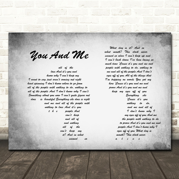 Lifehouse You And Me Man Lady Couple Grey Song Lyric Quote Print