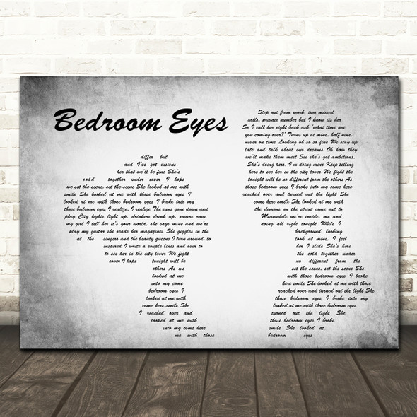 Natty Bedroom Eyes Man Lady Couple Grey Song Lyric Quote Print