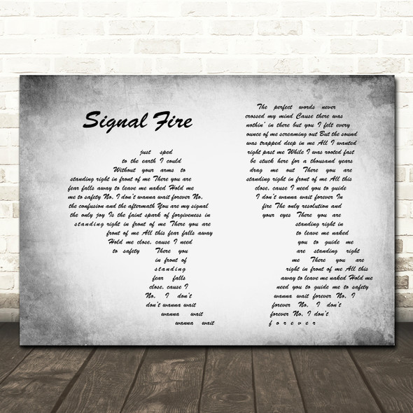 Snow Patrol Signal Fire Man Lady Couple Grey Song Lyric Quote Print
